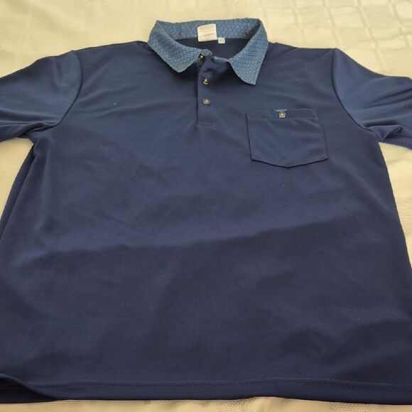 Fourmy Deep Blue Polo with Patterned Collar - Picture 15 of 16